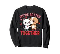 We're Better Together Cat Dog Couple Valentine's Day Felpa