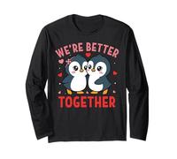 We're Better Together Penguin Couple Valentine's Day Maglia a Manica