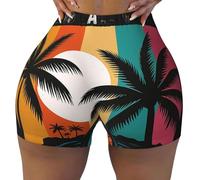 We're Going to Florida Stampa Flessibile Elastico Estate Comodi Pantaloncini Da Palestra A Vita Alta Contour Esercizio Esercizio, Nero , L