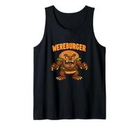 Wereburger Cartoon Hamburger+Lupo Mannaro Divertente Halloween Canotta
