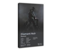 Werenoi - Poster artistico hip hop, album musicale Diamant Noir Cover Tracklist elegante rapper cantante fan regalo decorazione per stanza rap poster decorazione da parete stampa quadri per soggiorno