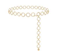 WERFORU Cintura da donna alla moda, in metallo, regolabile, per abiti, A-gold, Länge 130cm (Passt Taille unter 115cm)