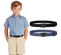 WERFORU Cintura elastica regolabile per bambini per ragazzi ragazze e bambini senza nichel cintura elastica con fibbia in plastica per pantaloni jeans, C-nero+blu, 72 cm (für Taillenumfang unter 68