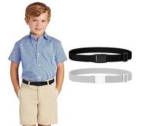 WERFORU Cintura elastica regolabile per bambini per ragazzi ragazze e bambini senza nichel cintura elastica con fibbia in plastica per pantaloni jeans, E-nero+grigio, 72 cm (für Taillenumfang unter 68