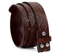 WERFORU Cinture in pelle occidentale per uomini donne cowboy western cintura senza fibbia uomo cintura in pelle occidentale per jeans pantaloni abiti, Caffè F, Passt Taillengröße 85-94cm