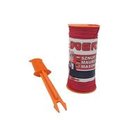 WERHE Filo da Muratore Rosso, 1,8 mm x 150 m, Con Impugnatura e Perno | polipropilene intrecciato, resistente ai nodi, resistente alle intemperie, per muratura, pavimentazione e aiuole