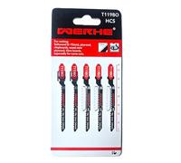 WERHE® Lama per seghetto alternativo per legno T119BO, per tagli curvi in legno tenero (2-15 mm) - Lame per seghetto alternativo per seghetto alternativo con attacco a T - Accessori per seghetto