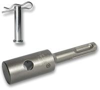 WERHE Profi Adaptateur pour foreuse de terre adapté à la foreuse SDS Plus Perceuse à batterie Perceuse de pieux Avec boulon en acier à ressort de haute qualité