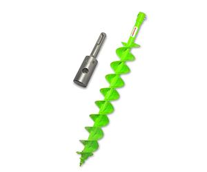 WERHE® Profi in acciaio massiccio, punta da terra per trapano 100 mm a doppio albero estremamente robusto con adattatore SDS Plus - trapano per pozzi punta precisa