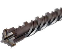 WERHE Profi SDS Plus - Punta per calcestruzzo, 25 x 600 mm, Trapano per calcestruzzo Quadro X Quadruple Edge Cross Cut