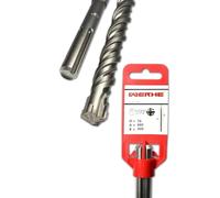 WERHE Punta per calcestruzzo SDS MAX 16 x 460 mm - Punta per muratura per macchine perforatrici - Punta a percussione per forare calcestruzzo e mattoni - Tagliente quadruplo con doppia elica