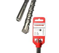 WERHE Punta per calcestruzzo SDS MAX 16 x 600 mm - Punta per muratura per macchine perforatrici - Punta a percussione per forare calcestruzzo e mattoni - Tagliente quadruplo con doppia elica