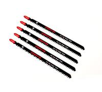 WERHE Set professionale lame per seghetto alternativo da 5 T744D 180mm - Lame extra lunghe per tagli precisi nel legno, compatibili con BOSCH, METABO, MAKITA & seghetti alternativi con attacco a T