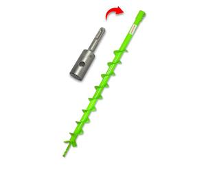 WERHE Set trivella per terra Ø50mm lunga 80cm con adattatore SDS Plus - Acciaio robusto con lame in metallo duro per costruzione di recinzioni e lavori di giardinaggio