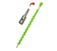 WERHE Set trivella per terreno Ø40mm, 80cm di lunghezza con adattatore SDS Plus - Utilizzabile con un normale trapano SDS Plus, ideale per recinzioni e giardino