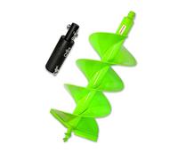 WERHE Trivella per terra 300 mm con doppia spirale - Trivella robusta in acciaio per perforazione di pali e pozzi - Compatibile con Makita Hitachi - Per professionisti e fai-da-te