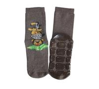 Weri Spezials Calzini ABS per Bambini con suola Antiscivolo, Colore: Marrone, Taglia: 27-30 (5-6 anni), Safari Africano