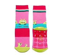 Weri Spezials Calzini antiscivolo per bambini e bambini in ABS pieno di colore e fantasia., Pink UFO, 31 cm-34 cm