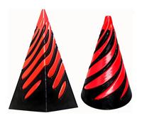 WERIGONI 2PCS Impossible Cone Crossing Sculpture, Scultura che passa a piramide 3D Stampato a spirale Cono Giocattolo a cono a spirale con sollievo dall'ansia