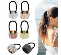 WERIGONI 6PCS Bracciale in metallo con fermaglio per capelli elastico a coda di cavallo Elastici capelli Gioielli per capelli donna