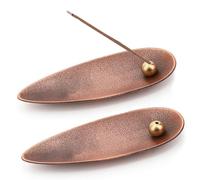 WERIGONI Set di 2 Porta Incenso in Metallo Rame, Adatto per Portaincenso, Porta Incenso per Bastoncini Bruciatore di Incenso Adatto per Yoga, Meditazione e Decorazione Domestica