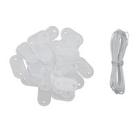 WerkaPro 10681- Kit di Fissaggio per frangivista con Filo di Ferro zincato e 30 attacchi, Colore: Bianco