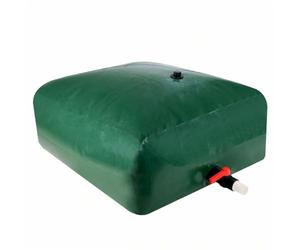 WERKA Pro - Serbatoio di pioggia morbido 500 litri in PVC 0,7 mm, resistente alle intemperie, con valvola 1/4 giro 1,5 pollici e ingresso acqua da 1 pollice - colore verde 1 x 1 x 0,5 m