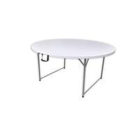 WERKA PRO Tavolo Pieghevole Rotondo Ø150 x 74 cm Bianco
