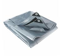 WERKA PRO Telo Multifunzionale Grigio e Nero 200 g/m2 3,8 x 4,8 m | Polietilene, legno, robusto, durevole, intrecciato, solare, anti-UV, uso esterno, occhielli rinforzati