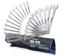 WERKFIX Set 25 Chiavi Inglesi Combinate Anello e Forchetta 6-32 mm. Chiavi a Forchetta Fisse ad Anello Professionali. Qualità Industriale.