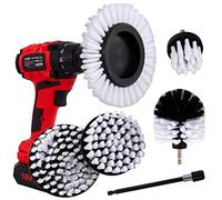 WERKFIX Set 6 Spazzole per Trapano Elettrico. Set di Spazzole Morbide per Pulizia Piastrelle Pavimenti Cucina Bagno Doccia Macchie. kit di spazzole per pulizia.