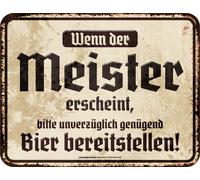 Werkstatt-Schild Wenn Der Maestro Appare Deko Blech-Schilder Männer-geschenke