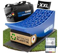 WERKTHOR Cunei per Camper (Blu) - [Set di 2] Cunei Collaudati per Caravan, Camper e Rimorchi [<13,5t] - Livellamento Senza Gradini, Cunei per Camper Incl. Borsa di Trasporto (XXL)