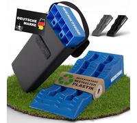 WERKTHOR Cunei per Camper (Blu) - [Set di 2] Cunei Stabili per Caravan e Camper | Cunei per Camper per un Livellamento Sicuro [<3t] - Design Robusto per Qualsiasi Superficie - Borsa Inclusa
