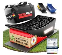WERKTHOR Cunei per Camper (Rosso) - [Set di 2] Cunei Collaudati per Caravan, Camper e Rimorchi [<13,5t] - Livellamento Senza Gradini, Cunei per Camper Incl. Borsa di Trasporto