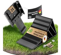 WERKTHOR Cunei per Ruote con Staffa [Set di 2] e Materiale di Fissaggio - Cunei per Ruote per Rimorchi Fino a 1600kg di Carico Sull'asse - Accessori per Rimorchi per Auto (Montabili)