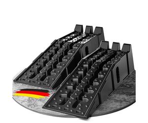 WERKTHOR Rampa Carrabile per Auto - [Set di 2] Rampe Carrabili per Auto per La Massima Aderenza - Robusto Sollevatore per Auto per Qualsiasi Superficie - Cunei Carrabili Perfetto per Veicoli Fino a 5t