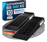 WERKTHOR Rampe per Auto [Set da 2] - Rampa Sollevamento Auto Fino a 3T - Rampe Auto Extra Basse per Sportive e Veicoli Ribassati - 2X Pedane Auto Resistenti