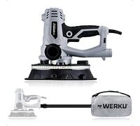 Werku WK403250, Levigatrice Circolare Pareti, Auto-Aspirante, Qualità Professionale, Potenza 1200 W, Disco 225 mm, Sistema Luce LED Visione, Include Disco Abrasivo e Tubo Aspirazione