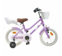 WERNBUPS Bicicletta per bambini da 16 pollici con parafango viola, telaio in acciaio, sella confortevole, reggisella telescopico, impugnature in gomma antiscivolo, per giovani ciclisti