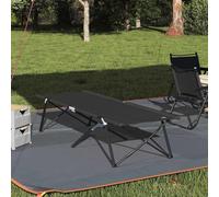 WERNBUPS Letto pieghevole da campeggio, nero, 206 x 76 x 74 cm, letto da campeggio pieghevole con tessuto Oxford impermeabile e robusto telaio in acciaio, regolabile manualmente per il comfort, ideale