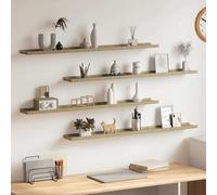 WERNBUPS Mensole da parete, 4 pezzi, rovere Sonoma, 100 x 9 x 3 cm | In MDF, sospeso, per piante e libri, sopra il divano o il tavolo, lavabile con un panno umido
