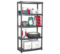 WERNBUPS Scaffale a 5 ripiani, 85 x 40 x 185 cm, in plastica, versatile libreria e scaffale decorativo con 5 ripiani, design compatto per piante e molto altro, utilizzo ottimale dello spazio