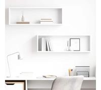 WERNBUPS Scaffali a cubo, 2 pezzi, bianco, 80 x 15 x 26,5 cm, in legno | Design a cubo, montaggio a parete, per libri e decorazioni, può essere montato separatamente o insieme