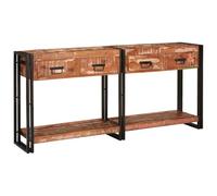 WERNBUPS Set di 2 consolle rustiche multicolore, per soggiorno, con ripiano, 161 x 33 x 75 cm, design in legno con scomparti, ideale per corridoio o dietro il divano, semplice