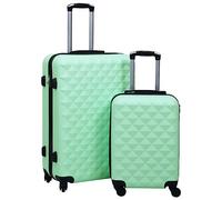 WERNBUPS Set di 2 valigie da viaggio in ABS rigido, con 2 valigie a rotelle, serrature di sicurezza e cinghie di tensione, ruote a 360 gradi e maniglia per il trasporto, salvaspazio, verde menta, 1