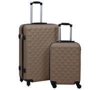 WERNBUPS Set di 2 valigie da viaggio in ABS rigido, con 2 valigie a rotelle, serrature di sicurezza e cinghie di tensione, ruote a 360 gradi e maniglia per il trasporto, salvaspazio, marrone, 1 & 4
