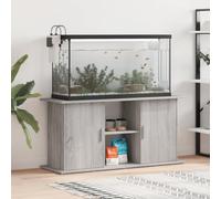 WERNBUPS Supporto per acquario, grigio sonoma, 121 x 41 x 58 cm, in legno, scaffale per acquario con spazio per accessori, armadietto per acquario con scomparti e ripiani, mobiletto inferiore stabile