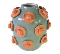 Werner Voss GmbH Vaso con cappelli in dolomite blu dipinto a mano, 23 cm, decorazione moderna con stile