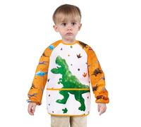 WERNNSAI Dinosauro Grembiule Bambino - Gcucina Bambini per Ragazzi di Età Compresa tra 3 e 8 Anni Grembiule per Bambini con Pittura a Grembiule Impermeabile per Bambini con Maniche Lunghe e 3 Tasche